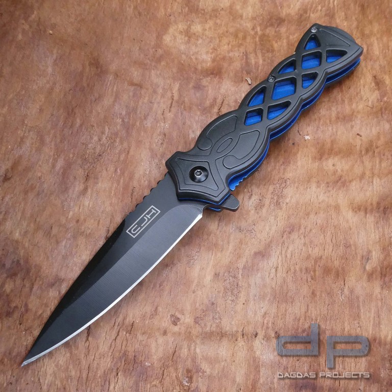 CJH Einhandmesser schwarz/blau