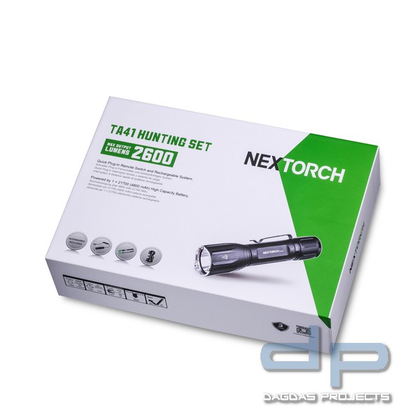 NEXTORCH TA41SET Taktische LED-Taschenlampe mit Halterung und Kabelschalter im Spar-Set