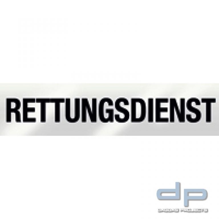 KFZ Magnetschild - RETTUNGSDIENST - weißer Hintergrund - zugelassen bis 200 km/h - 50x10cm