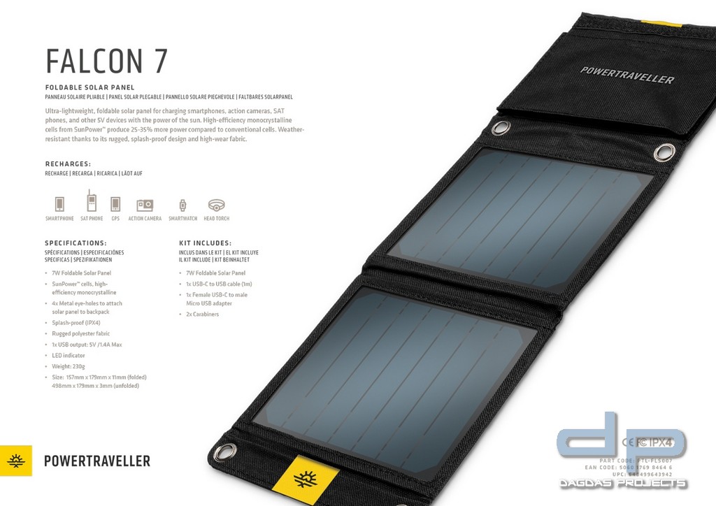 Powertraveller Falcon 7 Solarpanel