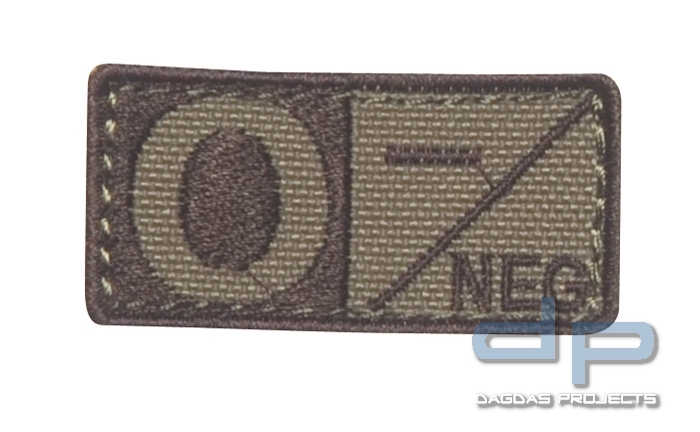 Blutgruppenpatch Coyote/Braun O neg - 229O-003