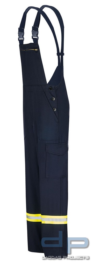 Latzhose HuPF Teil 2 dunkelblau mit Reflexstreifen 50%/50% Euramid® Lenzing FR 265 g/m²Größe: 48