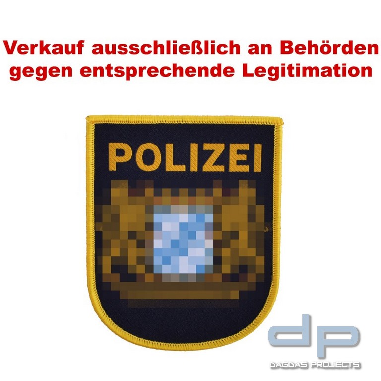 Klettabzeichen Bayern Wappen, schwarz/gold - Textil (92 x 75 mm)