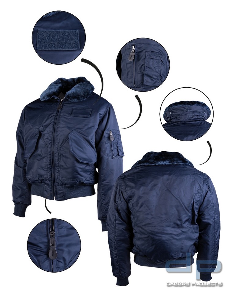SWAT CWU JACKE M.ABNEHMB.KRAGEN DK.BLAU