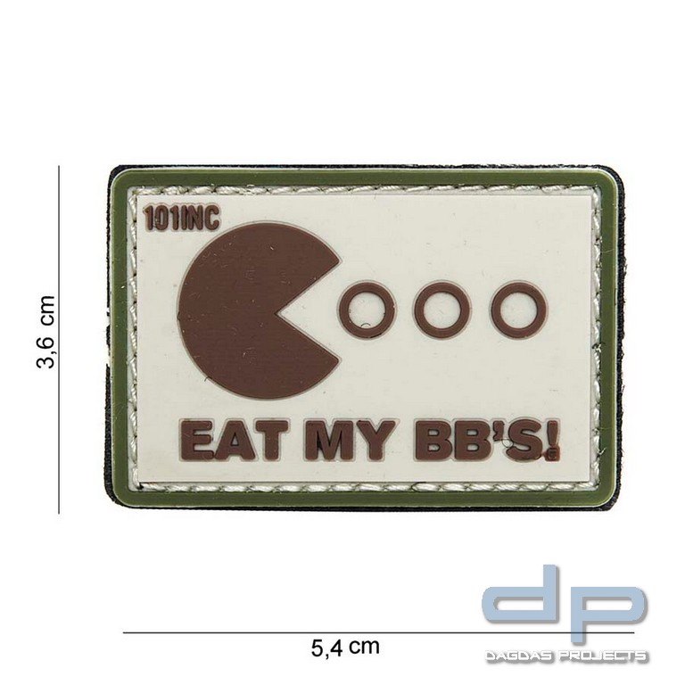 Emblem 3D PVC Eat My BB's beige/grün