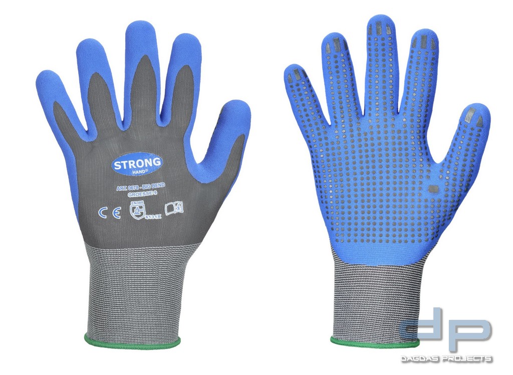 STRONGHAND® HANDSCHUHE in blau/grau VPE 12