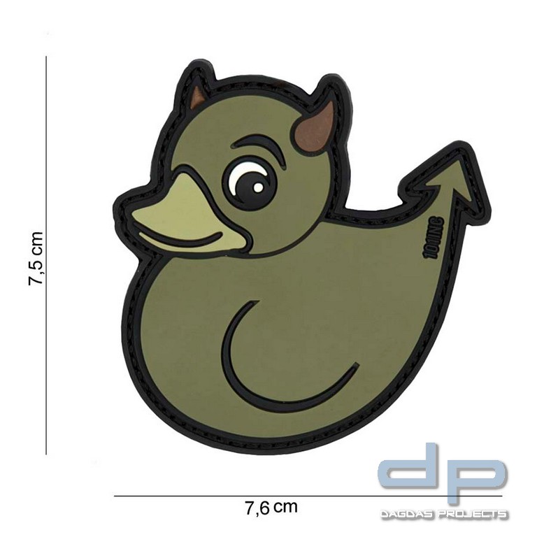 Emblem 3D PVC Devil Duck grün