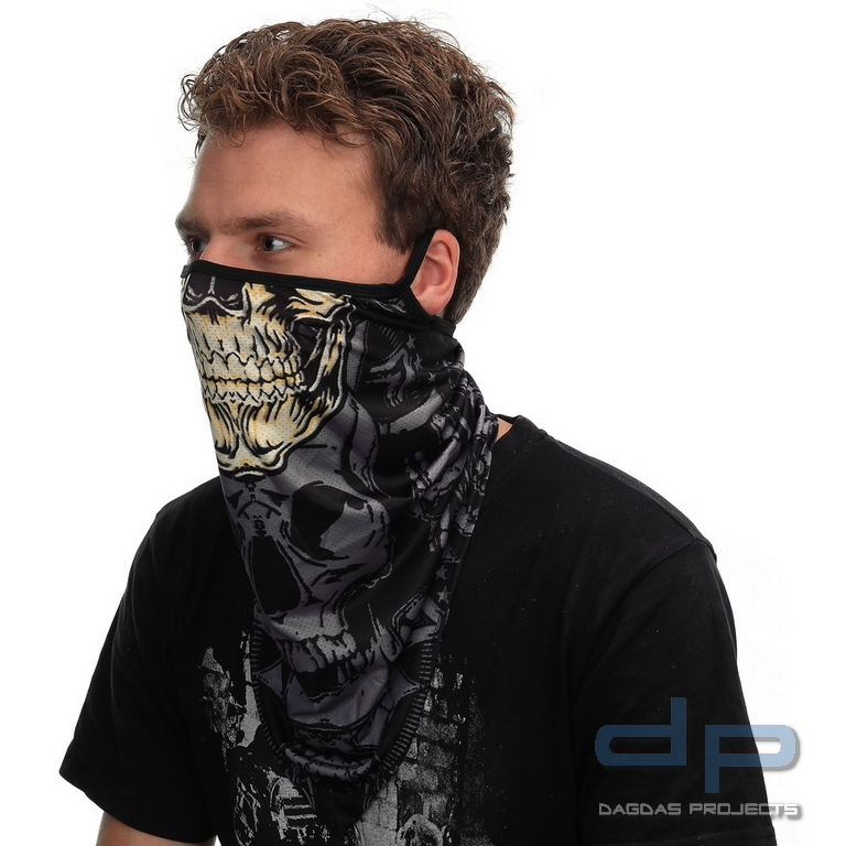 Schutzmaske mit Ohrbügel yellow skull style 10