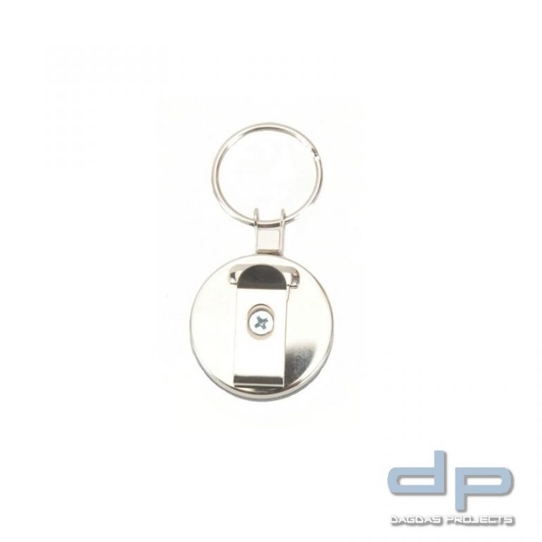 D&amp;K® Ausweishalter mit Aufrollmechanismus und Splitring schwarz/silber