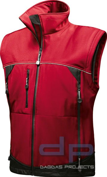 Behörden Softshell Jacke rot/schwarz mit 3 Fach Sonderdruck und Wunschtext