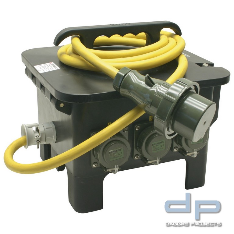 Steckdosenverteiler aus Vollgummi, 4-fach, THW-Version 230