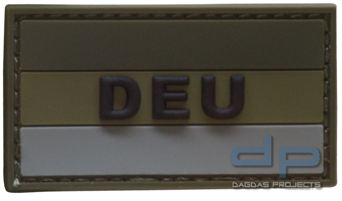 Rubber Patch Deutschlandflagge Oliv Small