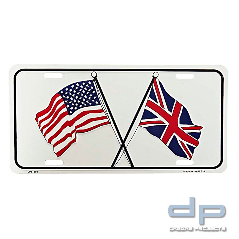 Nummernschild USA/ ENG. Flagge