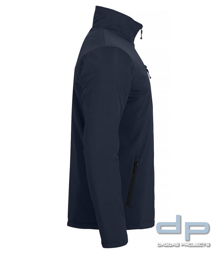 Behörden Padded Softshell Jacke mit Aufdruck nach Wunsch in reflex silber, Dunkelblau, Gr.: M und XL