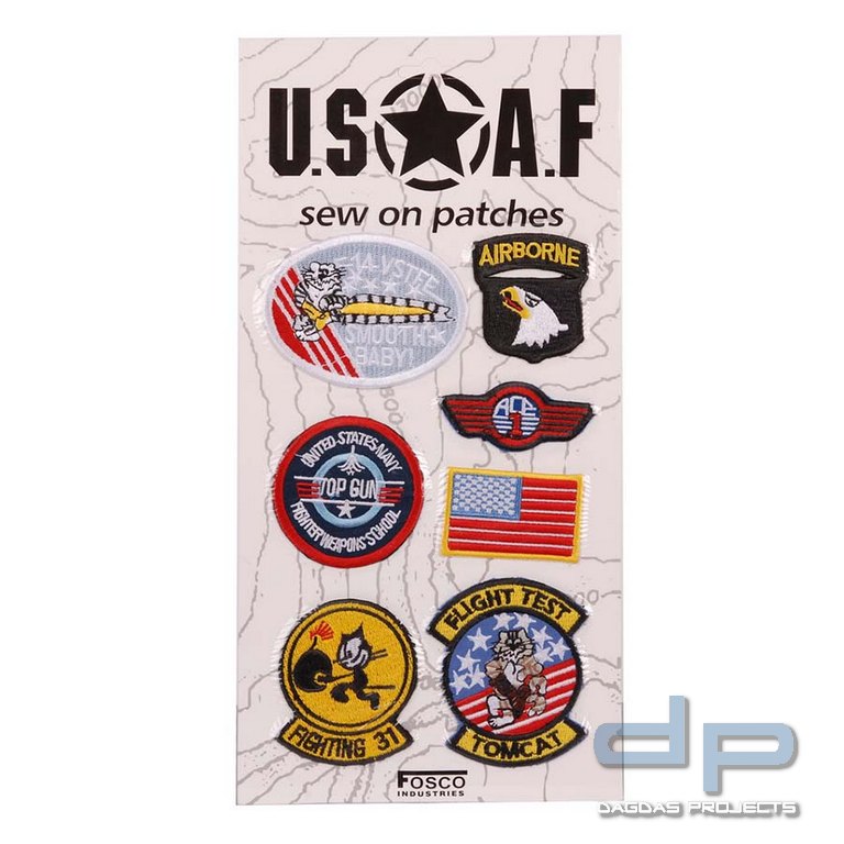 Karte mit Emblem Stoff USAF
