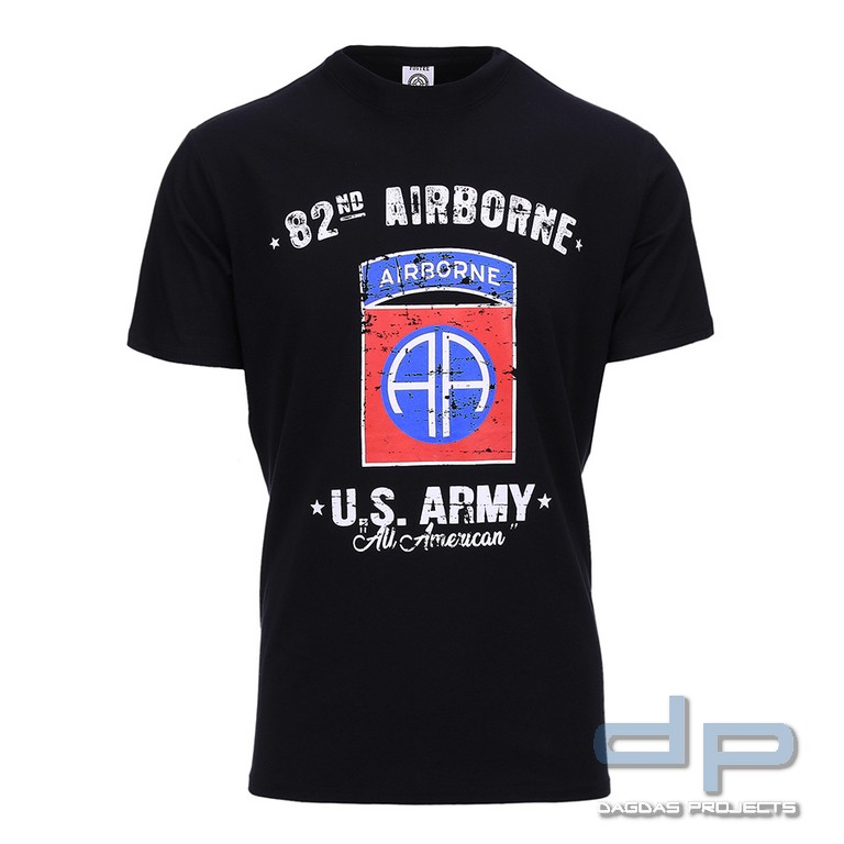T-shirt U.S. Army 82nd Airborne in Grün und Schwarz