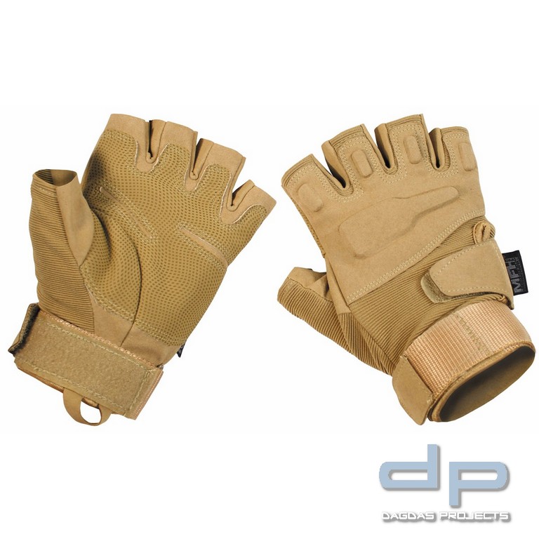 Tactical Handschuhe,"Protect", ohne Finger, coyote tan