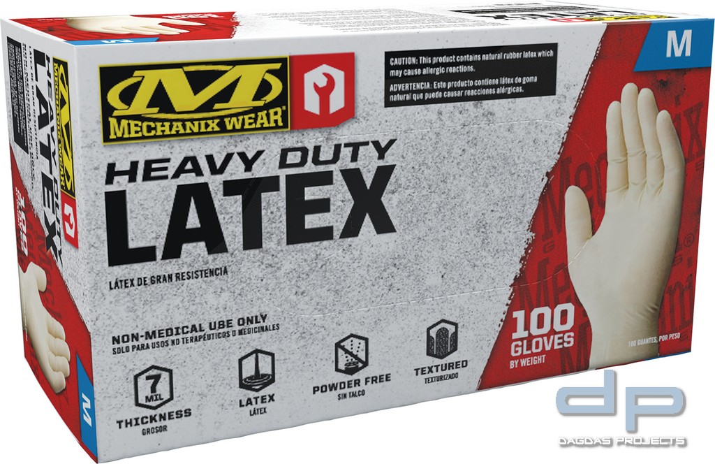 MECHANIX LATEX EINWEGHANDSCHUHE PUDERFREI 0,17 MM 100 STÜCK