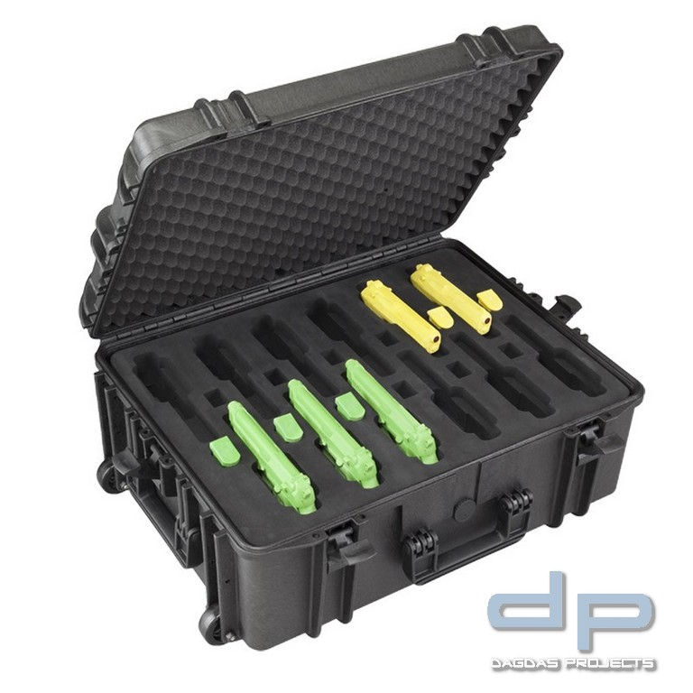 Hartschalen-Koffer Modell MAX 620 Trolley für 12 Pistolen und 12 Mag (71 Liter)