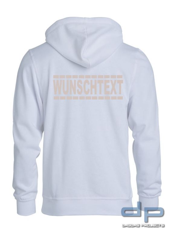 Hooded Sweat mit Wunschaufdruck gestrichelte Linien in verschiedenen Farben
