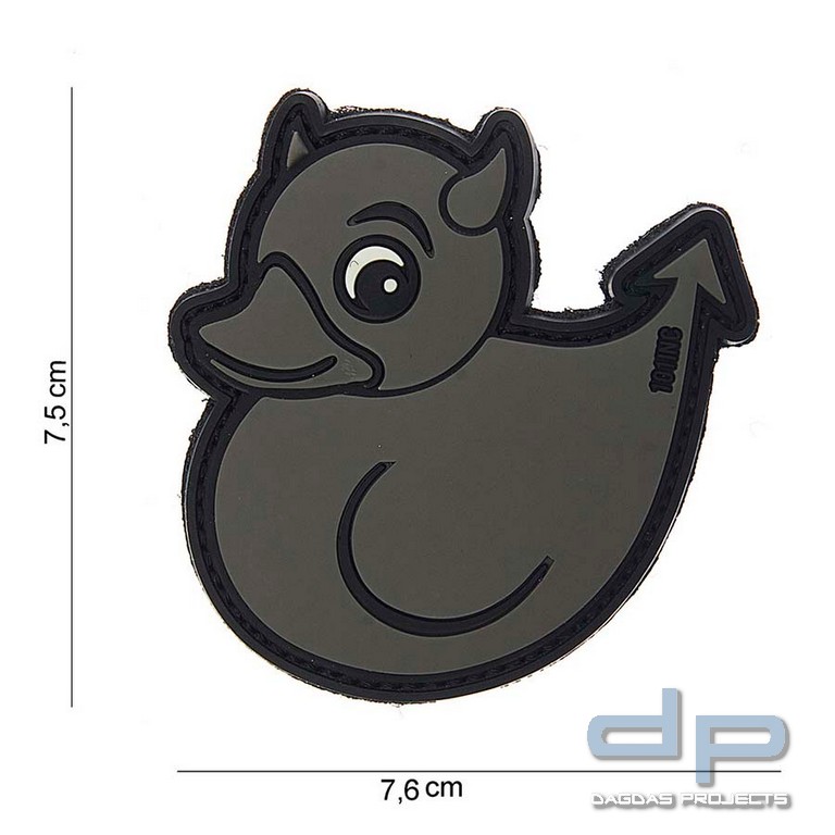 Emblem 3D PVC Devil Duck grau
