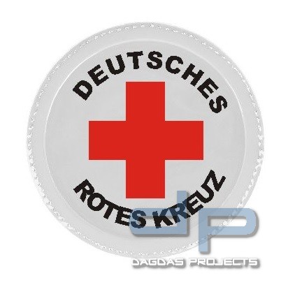 Reflexschild-glänzend-Klett-21cm rund weiß oder leuchtgelb mit Wunschtext-3 Ausführungen