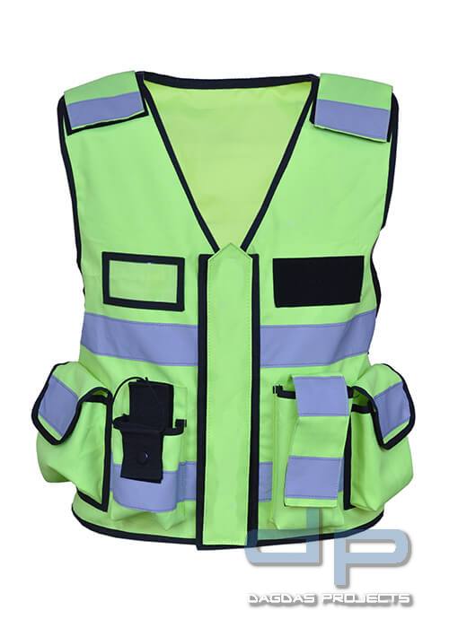 MLE Kennzeichnungsweste TAC 03 in verschiedenen Farben mit Wunschaufdruck auf dem Rückenschild
