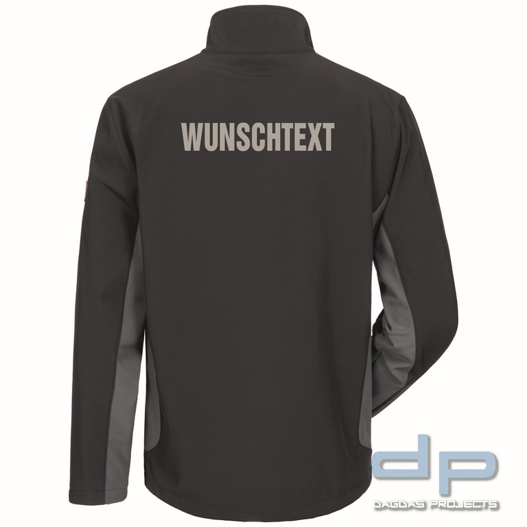 SOFTSHELL-JACKE in verschiedenen Farben mit Aufdruck nach Wunsch auf Brust und Rücken