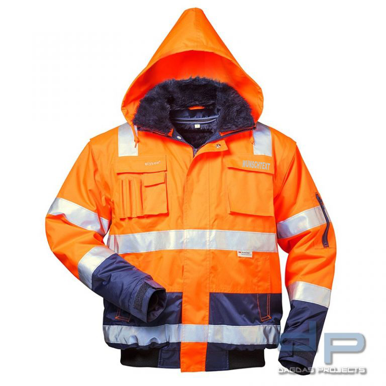 Warnschutz Jacke Orange oder Gelb mit Aufdruck nach Wunsch