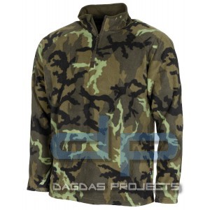 Shirt, "Troyer", Microfleece, langarm, M95 CZ tarn, 200 g/m²