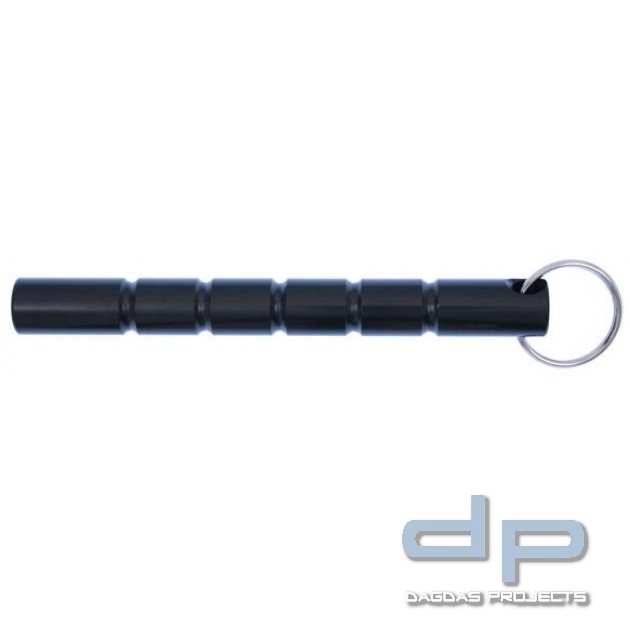 Kubotan mit Schlüsselring Schwarz gerillt