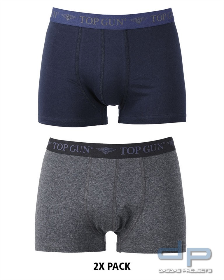 BOXER SHORTS TOP GUN(2ER PACK)DK.BLAU/GRAU