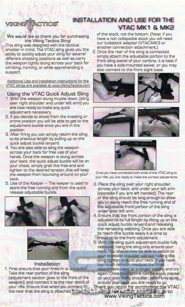 VTAC 2 Point Sling MK2 Padded verschiedene Farben
