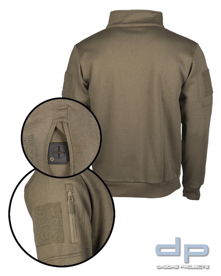 TACTICAL SWEAT-SHIRT M.ZIPPER RANGER GREEN, Größe: XL