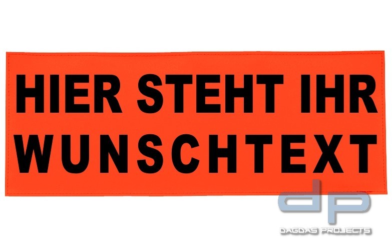 Reflexschild - matt - Klett - 42x16cm - leuchtrot - Wunschtext - 3M Scotchlite 8986