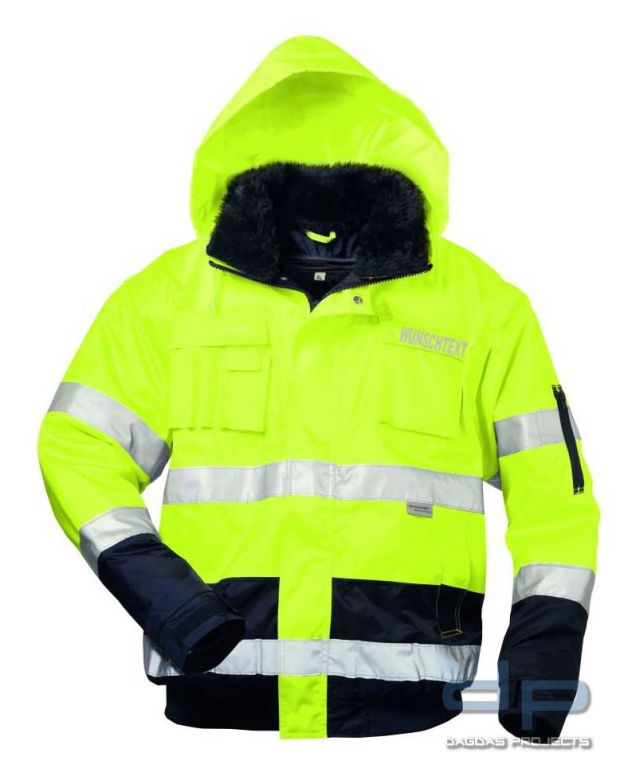 Warnschutz-Pilotjacke Wunschbeschriftung möglich in Gelb/Marine