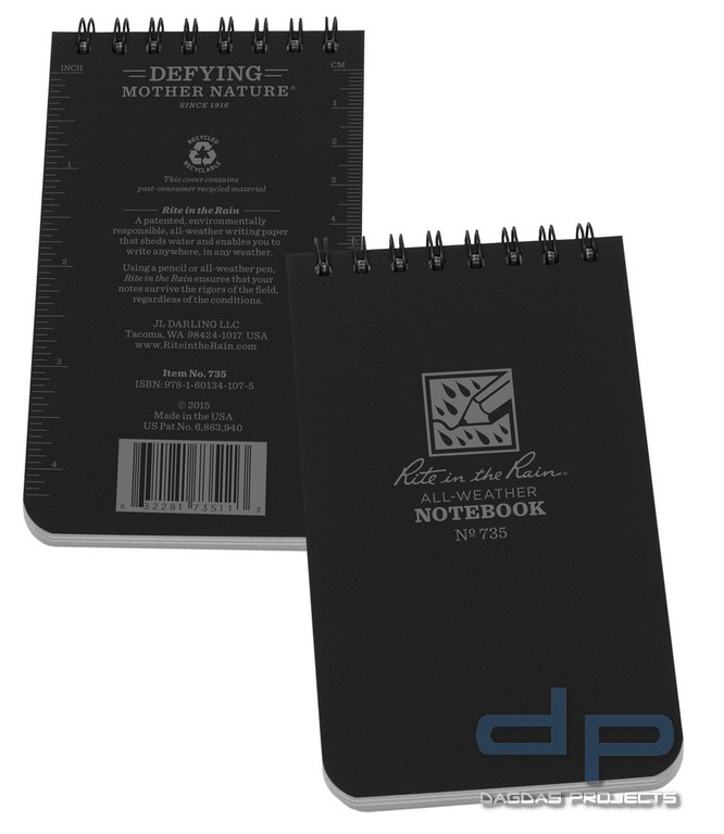 Rite in the Rain Tactical Notebook Cover 3" x 5" in verschiedenen Farben