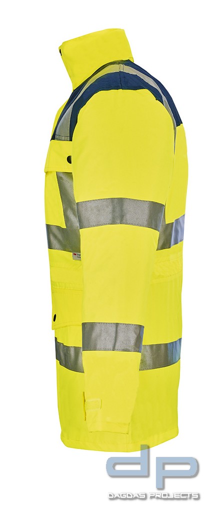 Warn-Parka EN ISO 20471:2013 Farbe leuchtgelb/blau