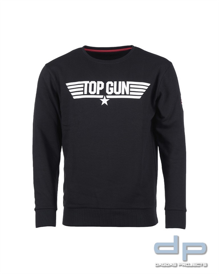 SWEATSHIRT M.DRUCK ′TOP GUN′ SCHWARZ VPE 2