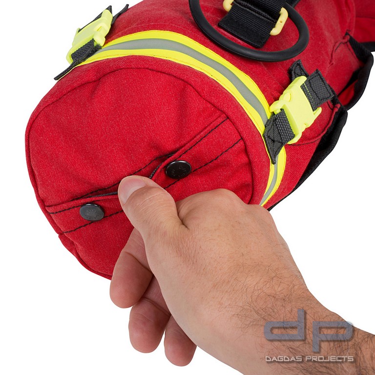 rescue-tec Leinenbeutel mit PA-Befestigung, Material rtx® 950 in Navy und Rot
