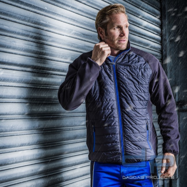 ACTIVE KOMBIJACKE in Schwarz mit blauen Applikationen