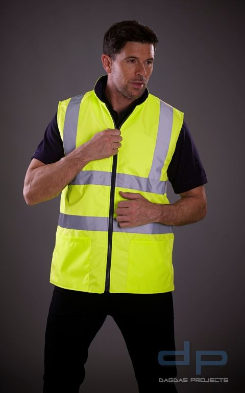Reversible Fleece Bodywarmer orange oder gelb