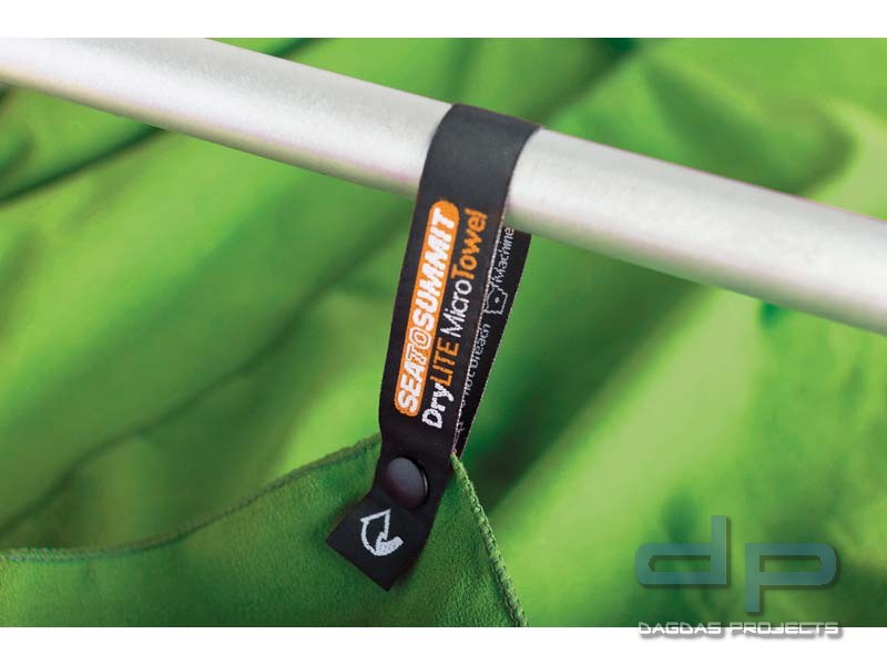 Sea to Summit POCKET TOWEL M, Mikrofaserhandtuch, lime-grün, Aufbewahrungstasche