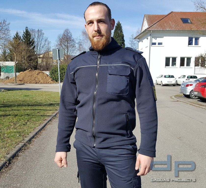 ETZEL Behörden Fleecejacke mit Wunschtext in Silber Reflex