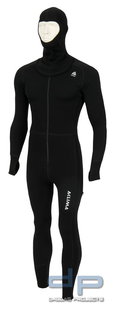 Aclima WarmWool Overall mit Kapuze Schwarz