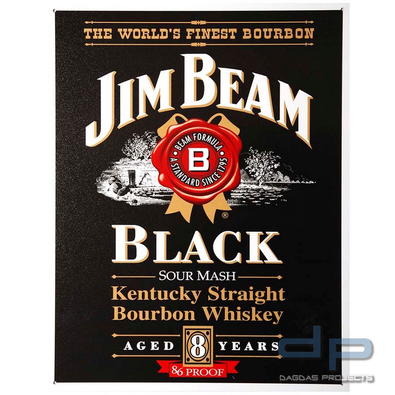 Metallplatte groß 6. Jim Beam schwarz