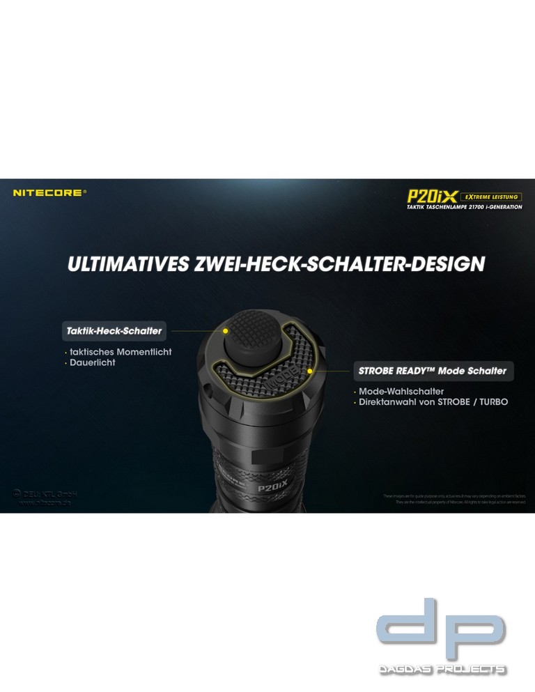 NiteCore® Taschenlampe "P20ix " inkl. Akku und Holster