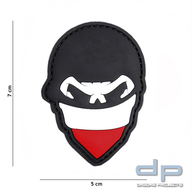 Emblem 3D PVC Polish skull balaclava rot