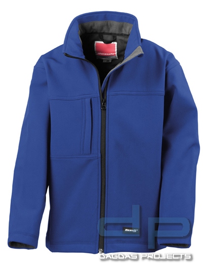 Junior Classic Soft Shell Jacke in verschiedenen Farben mit reflektierendem Wunschtext