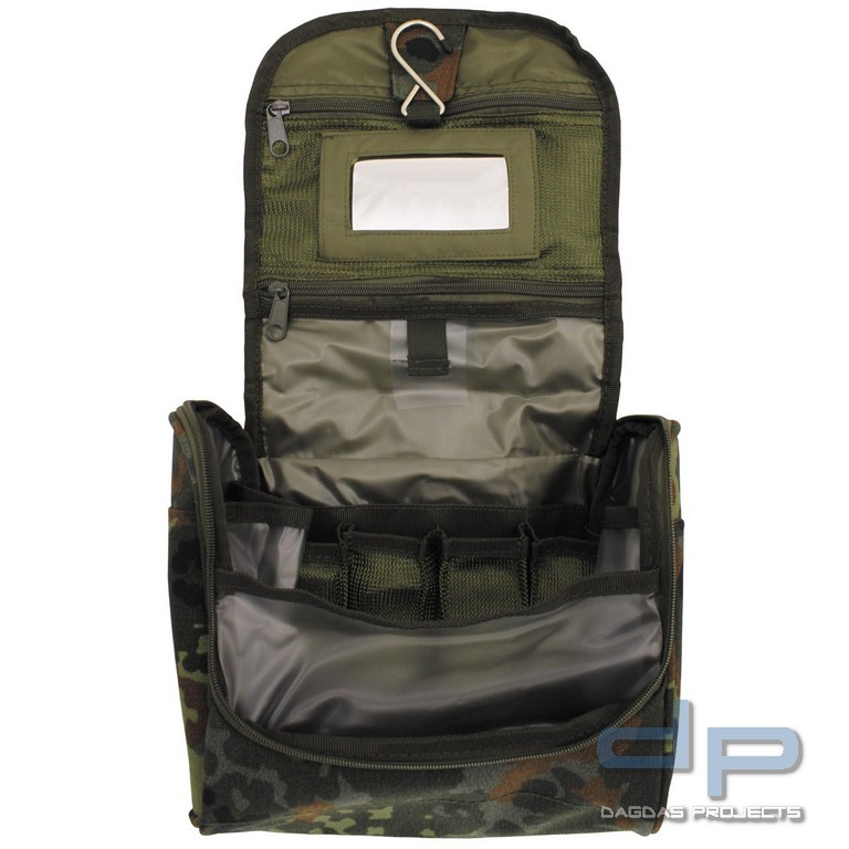 Waschzeugtasche, flecktarn, div. Taschen, Cordura